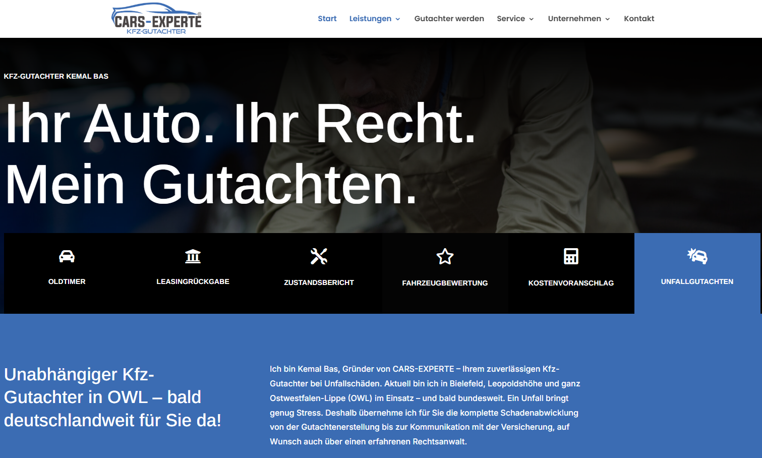 Vorschau der Website Cars Experte