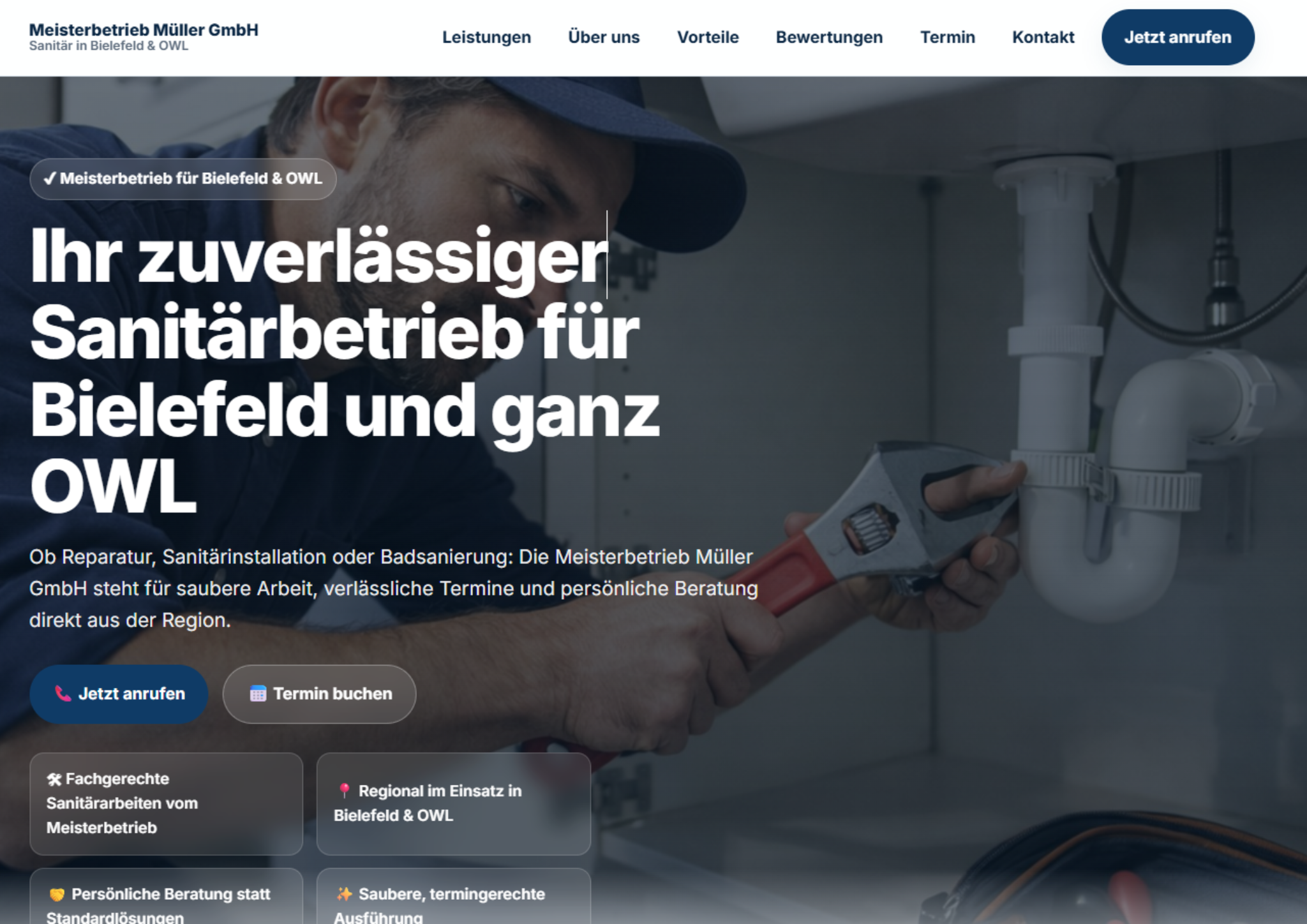 Vorschau der Website Meisterbetrieb Müller GmbH